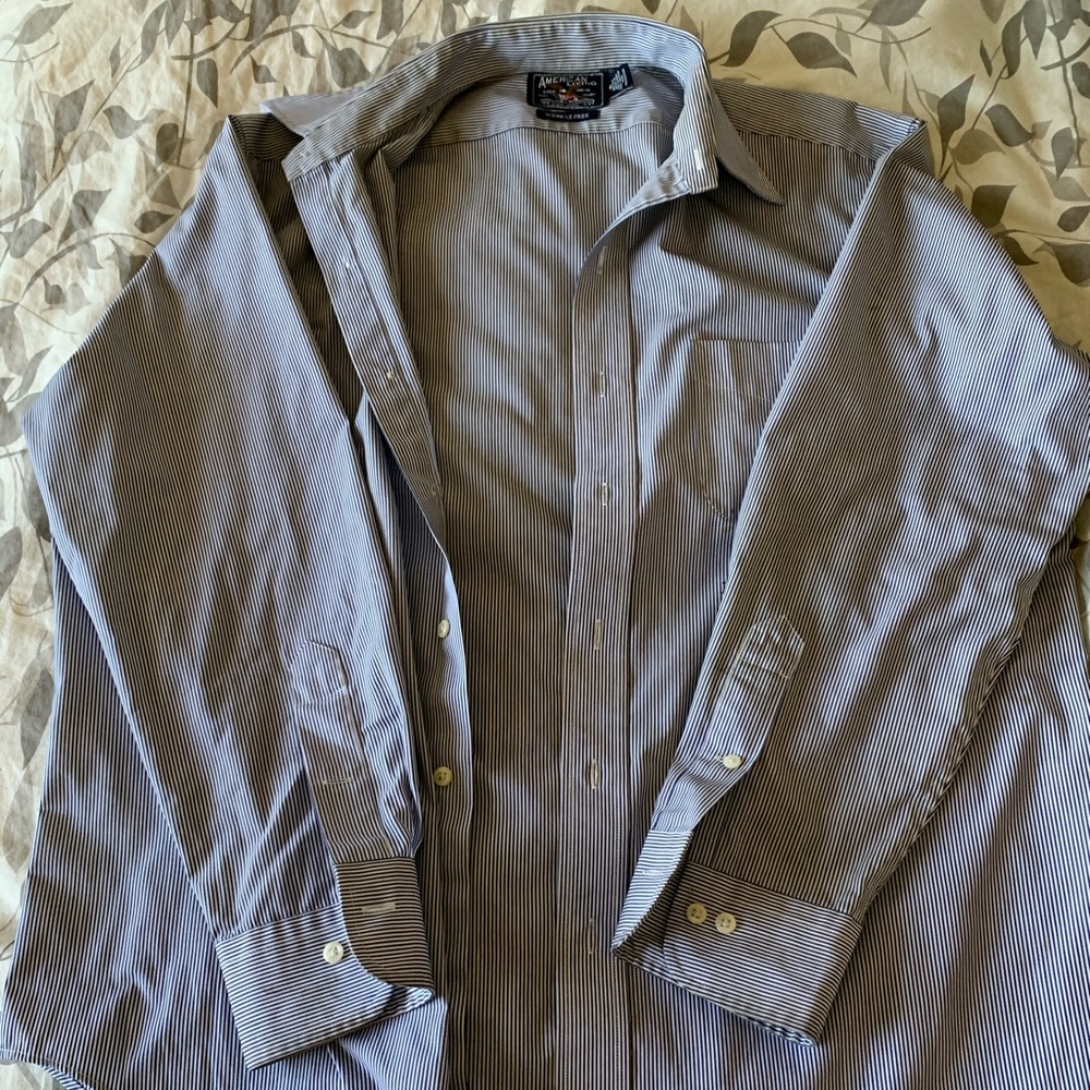 WRINKLE FREE American Living MENS BUTTON UP STRIPE